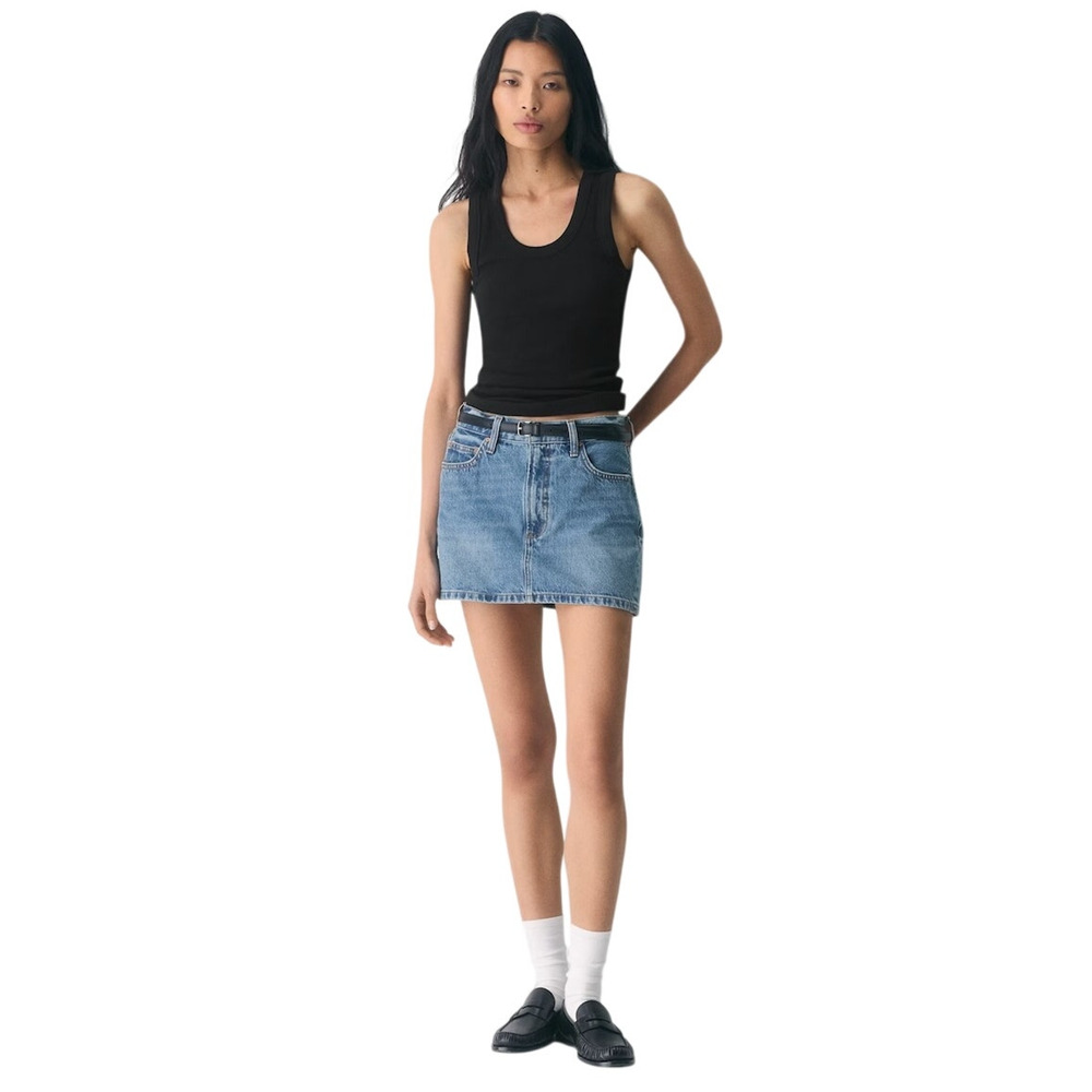 Aritzia Denim Forum ‘90s Ricci Micro Denim Skirt NEW Size 24 Kiss n Tell Bleu